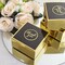 Gold Black 25 Square 4" x 4" Favor Boxes Thank You Print Gift Holders Events